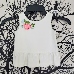 NWT JANIE AND JACK Tank Top Flower Embroidered